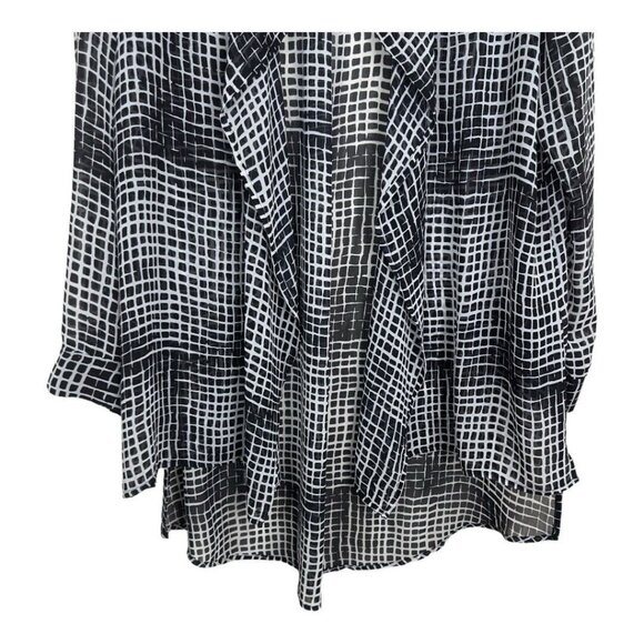 Chico’s Travelers Women SZ 2 Lightweight Cardigan Duster Top Black-NO TAGS SIZE - Picture 8 of 11